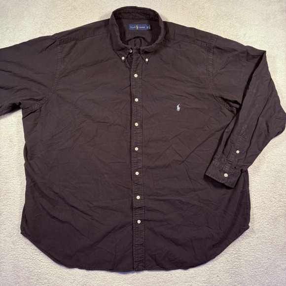 Polo Ralph Lauren Mens 3XB Black Button Down Shirt Long Sleeve Pony Logo - Picture 1 of 5